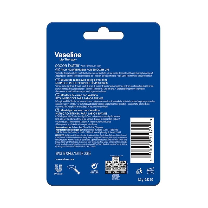 Vaseline Lip Therapy Stick with Petroleum Jelly - 2 Pack (Cocoa Butter) - Image 2